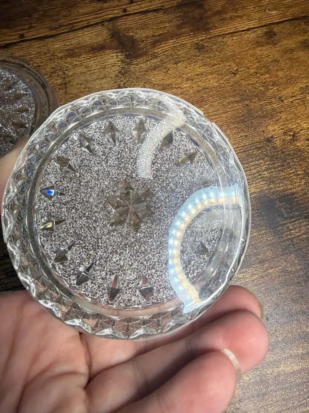 Handmade resin clear trinket box  with crystal look